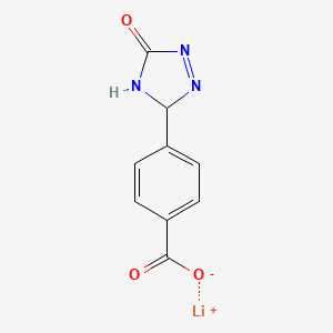 molecular formula C9H6LiN3O3 B12354466 Lithium(1+) 4-(5-oxo-3,4-dihydro-1,2,4-triazol-3-yl)benzoate 