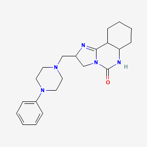 molecular formula C21H29N5O B12354485 Imidazo[1,2-c]quinazolin-5(3H)-one, 2,6-dihydro-2-[(4-phenyl-1-piperazinyl)methyl]- 