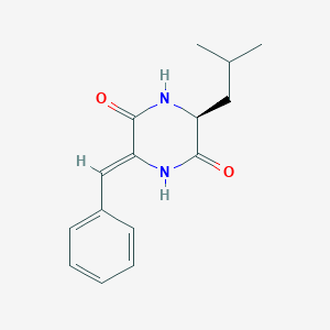 molecular formula C15H18N2O2 B1235449 cyclo(dehydrophenylalanyl-L-leucyl) 