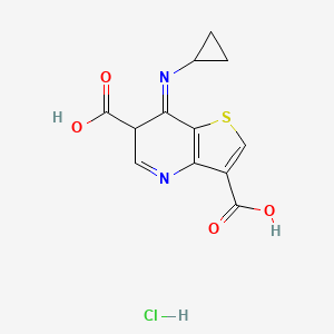 molecular formula C12H11ClN2O4S B12354491 7-cyclopropylimino-6H-thieno[3,2-b]pyridine-3,6-dicarboxylic acid;hydrochloride 