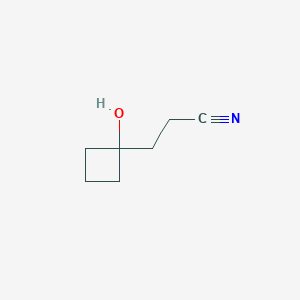 molecular formula C7H11NO B12354518 3-(1-Hydroxycyclobutyl)propanenitrile 