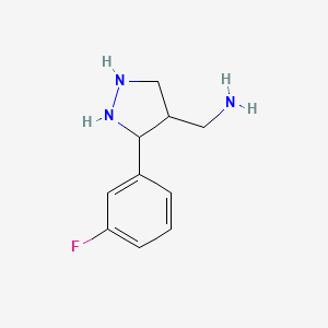 [3-(3-Fluorophenyl)pyrazolidin-4-yl]methanamine