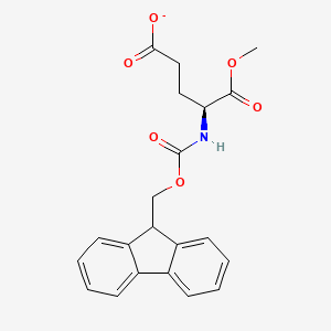 molecular formula C21H20NO6- B12354571 L-Glutamic acid, N-[(9H-fluoren-9-ylmethoxy)carbonyl]-, 1-methyl ester 