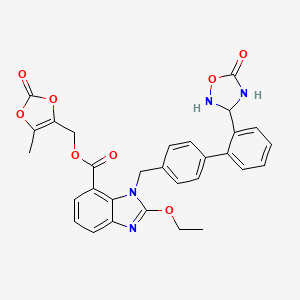 (5-Methyl-2-oxo-1,3-dioxol-4-yl)methyl 2-ethoxy-3-[[4-[2-(5-oxo-1,2,4-oxadiazolidin-3-yl)phenyl]phenyl]methyl]benzimidazole-4-carboxylate