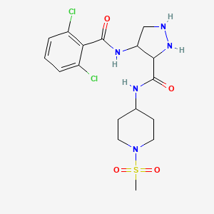 4-[(2,6-dichlorobenzoyl)amino]-N-(1-methylsulfonylpiperidin-4-yl)pyrazolidine-3-carboxamide