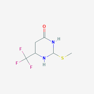 molecular formula C6H9F3N2OS B12354688 2-Methylsulfanyl-6-(trifluoromethyl)-1,3-diazinan-4-one 