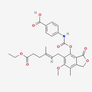 B1235474 Ethyl O-(N-(4-carboxyphenyl)carbamoyl)mycophenolate CAS No. 82970-82-9