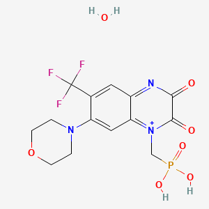 [7-Morpholin-4-yl-2,3-dioxo-6-(trifluoromethyl)quinoxalin-1-ium-1-yl]methylphosphonic acid;hydrate