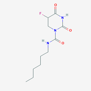 molecular formula C11H18FN3O3 B12354800 5-fluoro-N-hexyl-2,4-dioxo-1,3-diazinane-1-carboxamide 