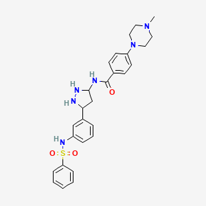 N-[5-[3-(benzenesulfonamido)phenyl]pyrazolidin-3-yl]-4-(4-methylpiperazin-1-yl)benzamide