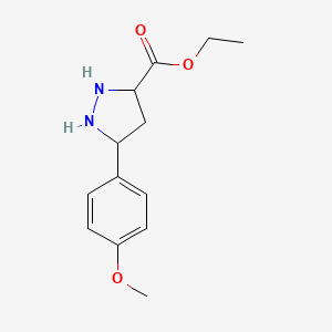 molecular formula C13H18N2O3 B12354851 1H-Pyrazole-3-carboxylic acid, 5-(4-methoxyphenyl)-, ethyl ester 