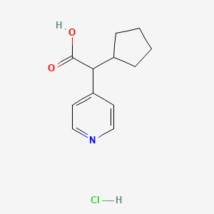 molecular formula C12H16ClNO2 B12354859 2-Cyclopentyl-2-(pyridin-4-yl)acetic acid hydrochloride 