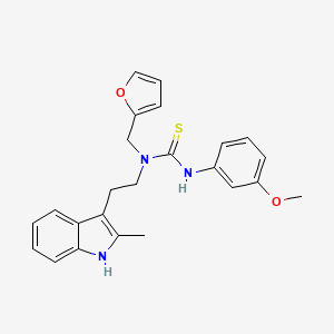 molecular formula C24H25N3O2S B1235486 1-(2-furanylmethyl)-3-(3-methoxyphenyl)-1-[2-(2-methyl-1H-indol-3-yl)ethyl]thiourea 