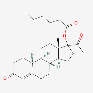 19-Norpregn-4-ene-3,20-dione,17-[(1-oxohexyl)oxy]-