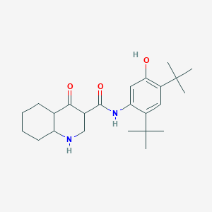 molecular formula C24H36N2O3 B12354907 N-(2,4-ditert-butyl-5-hydroxyphenyl)-4-oxo-2,3,4a,5,6,7,8,8a-octahydro-1H-quinoline-3-carboxamide 