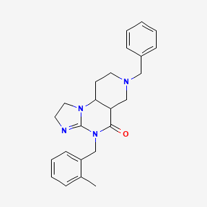 molecular formula C24H28N4O B12354911 11-Benzyl-7-[(2-methylphenyl)methyl]-2,5,7,11-tetrazatricyclo[7.4.0.02,6]tridec-5-en-8-one 