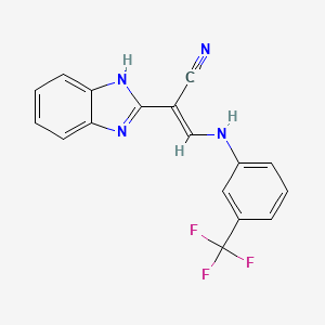 2-(1H-1,3-benzodiazol-2-yl)-3-{[3-(trifluoromethyl)phenyl]amino}prop-2-enenitrile