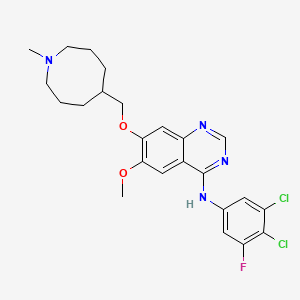 molecular formula C24H27Cl2FN4O2 B12354984 N-(3,4-dichloro-5-fluorophenyl)-6-methoxy-7-[(1-methylazocan-5-yl)methoxy]quinazolin-4-amine 