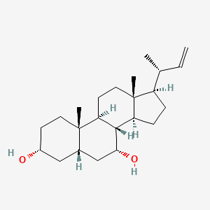 molecular formula C23H38O2 B1235499 24-Nor-5beta-chol-22-ene-3alpha,7alpha-diol 
