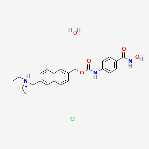 Diethyl({6-[({[4-(hydroxycarbamoyl)phenyl]carbamoyl}oxy)methyl]naphthalen-2-YL}methyl)azanium hydrate chloride