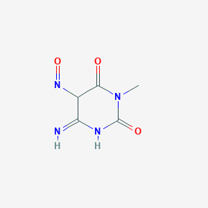 molecular formula C5H6N4O3 B12355003 6-Imino-3-methyl-5-nitroso-1,3-diazinane-2,4-dione 