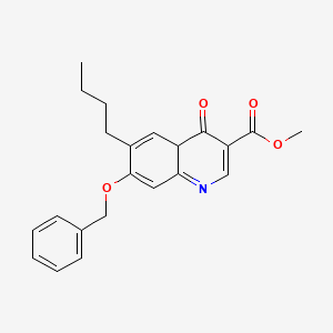 molecular formula C22H23NO4 B12355052 methyl 6-butyl-4-oxo-7-phenylmethoxy-4aH-quinoline-3-carboxylate 