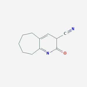 molecular formula C11H12N2O B12355077 2-Oxo-3,5,6,7,8,9-hexahydrocyclohepta[b]pyridine-3-carbonitrile 