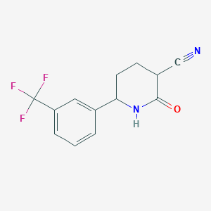 molecular formula C13H11F3N2O B12355098 2-Oxo-6-[3-(trifluoromethyl)phenyl]piperidine-3-carbonitrile 