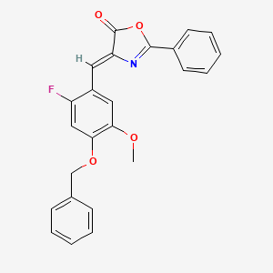 molecular formula C24H18FNO4 B1235515 4,5-Dihydrooxazol-5-one, 4-[4-benzyloxy-2-fluoro-5-methoxybenzylidene]- 