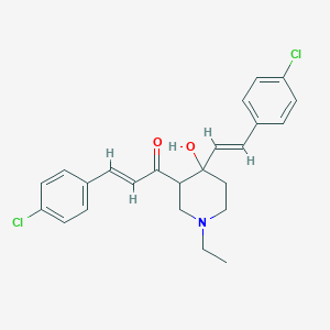 1-Ethyl-3-[(E)-3-(4-chlorophenyl)propenoyl]-4-[(E)-2-(4-chlorophenyl)ethenyl]piperidin-4-ol