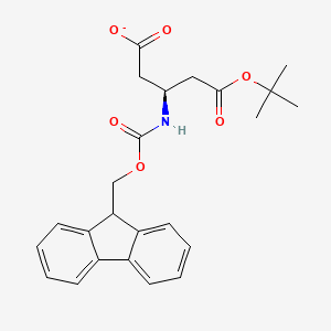 molecular formula C24H26NO6- B12355257 Pentanedioic acid, 3-[[(9H-fluoren-9-ylmethoxy)carbonyl]amino]-, 1-(1,1-dimethylethyl) ester, (3S)- 