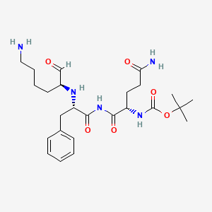 molecular formula C25H39N5O6 B1235528 tert-butyl N-[(2S)-5-amino-1-[[(2S)-2-[[(2S)-6-amino-1-oxohexan-2-yl]amino]-3-phenylpropanoyl]amino]-1,5-dioxopentan-2-yl]carbamate CAS No. 82050-16-6