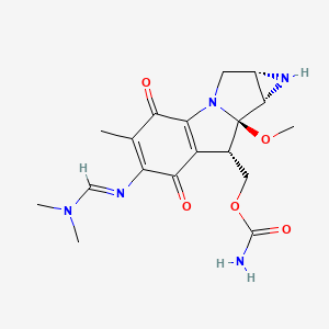 molecular formula C18H23N5O5 B1235529 N(6)-((dimethylamino)methylene)mitomycin C CAS No. 88949-01-3