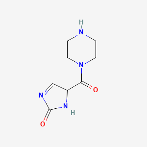 molecular formula C8H12N4O2 B12355290 4-[(piperazin-1-yl)carbonyl]-2,3-dihydro-1H-imidazol-2-one 