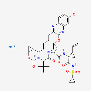 sodium;24-tert-butyl-N-[1-(cyclopropylsulfonylcarbamoyl)-2-ethenylcyclopropyl]-7-methoxy-22,25-dioxo-2,21-dioxa-4,11,23,26-tetrazapentacyclo[24.2.1.03,12.05,10.018,20]nonacosa-3,5(10),6,8,11-pentaene-27-carboxamide