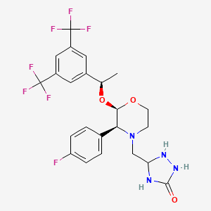 5-[[(2R,3S)-2-[(1R)-1-[3,5-bis(trifluoromethyl)phenyl]ethoxy]-3-(4-fluorophenyl)morpholin-4-yl]methyl]-1,2,4-triazolidin-3-one