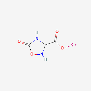 molecular formula C3H3KN2O4 B12355379 Potassium;5-oxo-1,2,4-oxadiazolidine-3-carboxylate 