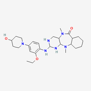 5-[2-Ethoxy-4-(4-hydroxypiperidin-1-yl)anilino]-2,9-dimethyl-2,4,6,9-tetrazatricyclo[9.4.0.03,8]pentadecan-10-one