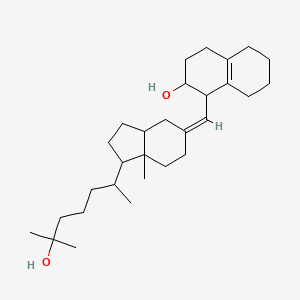 molecular formula C29H48O2 B1235545 1-[(Z)-[1-(6-hydroxy-6-methylheptan-2-yl)-7a-methyl-2,3,3a,4,6,7-hexahydro-1H-inden-5-ylidene]methyl]-1,2,3,4,5,6,7,8-octahydronaphthalen-2-ol CAS No. 96616-70-5