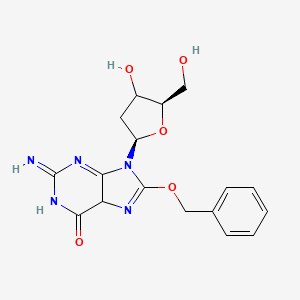 molecular formula C17H19N5O5 B12355469 9-[(2R,5R)-4-hydroxy-5-(hydroxymethyl)oxolan-2-yl]-2-imino-8-phenylmethoxy-5H-purin-6-one 