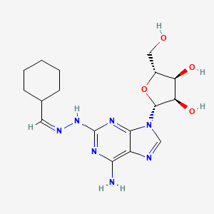 molecular formula C17H25N7O4 B1235547 (2R,3R,4S,5R)-2-[6-amino-2-[(2Z)-2-(cyclohexylmethylidene)hydrazinyl]purin-9-yl]-5-(hydroxymethyl)oxolane-3,4-diol 
