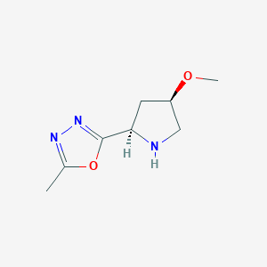 molecular formula C8H13N3O2 B12355481 2-[(2R,4R)-4-methoxypyrrolidin-2-yl]-5-methyl-1,3,4-oxadiazole 