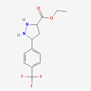 molecular formula C13H15F3N2O2 B12355488 Ethyl 5-[4-(trifluoromethyl)phenyl]pyrazolidine-3-carboxylate 