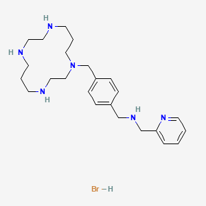 molecular formula C24H39BrN6 B12355491 N-(pyridin-2-ylmethyl)-1-[4-(1,4,8,11-tetrazacyclotetradec-1-ylmethyl)phenyl]methanamine;hydrobromide CAS No. 185991-07-5