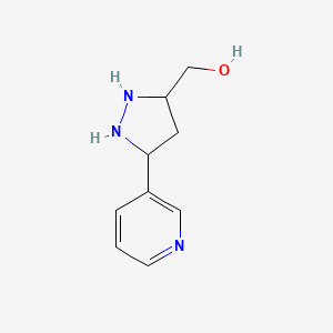 molecular formula C9H13N3O B12355499 (5-Pyridin-3-ylpyrazolidin-3-yl)methanol 