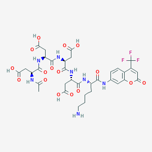 molecular formula C34H40F3N7O16 B12355501 (3S,6S,9S,12S,15S)-3-acetamido-19-amino-6,9,12-tris(carboxymethyl)-4,7,10,13-tetraoxo-15-((2-oxo-4-(trifluoromethyl)-2H-chromen-7-yl)carbamoyl)-5,8,11,14-tetraazanonadecanoicacid 