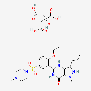 molecular formula C28H44N6O11S B12355547 5-[2-ethoxy-5-(4-methylpiperazin-1-yl)sulfonylphenyl]-1-methyl-3-propyl-3,3a,4,5,6,7a-hexahydro-2H-pyrazolo[4,3-d]pyrimidin-7-one;2-hydroxypropane-1,2,3-tricarboxylic acid 