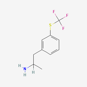 molecular formula C10H12F3NS B1235559 Benzeneethanamine, alpha-methyl-3-((trifluoromethyl)thio)- CAS No. 52771-23-0