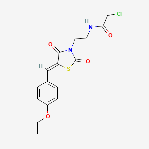 2-Chloro-n-(2-(5-[(4-ethoxyphenyl)methylidene]-2,4-dioxo-1,3-thiazolidin-3-yl)ethyl)acetamide