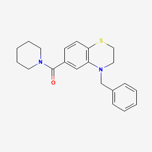 molecular formula C21H24N2OS B1235562 [4-(Phenylmethyl)-2,3-dihydro-1,4-benzothiazin-6-yl]-(1-piperidinyl)methanone 
